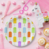 夏の虹のアイスキャンズパターン ペーパープレート (パーティー)