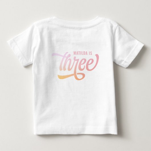 夏の虹の3つ3つの誕生日プレゼント ベビーTシャツ (裏面)