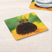 夏の蜂 – デイジーコースター スクエアペーパーコースター (アングル)