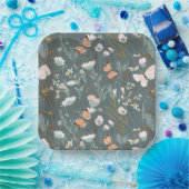 夏の蝶と野生の花 ペーパープレート (パーティー)