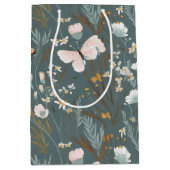 夏の蝶と野生の花 ミディアムペーパーバッグ (正面)