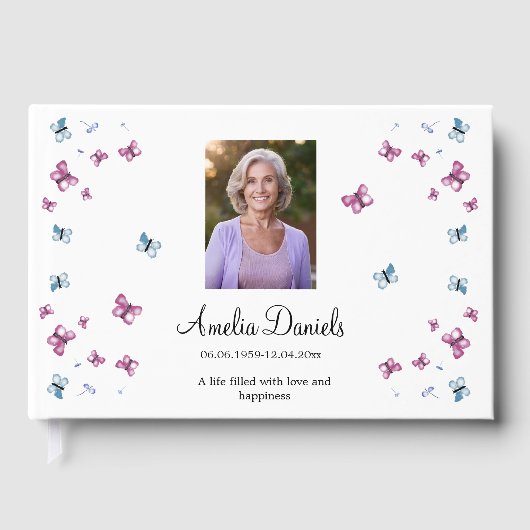 夏の蝶のメモリ写真 ゲストブック (正面)