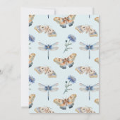 夏の蝶の青い鳥の月の花の美しい 招待状 (裏面)