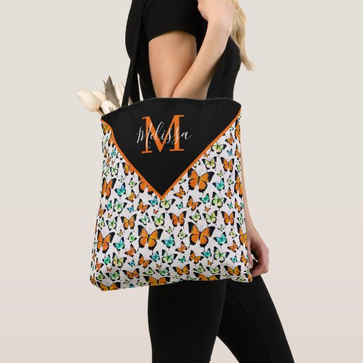 夏の蝶トートバパーソナライズされたッグ トートバッグ (クローズアップ)