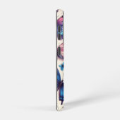 夏の蝶；ピンクと青のパターン SAMSUNG GALAXYケース (右側面)