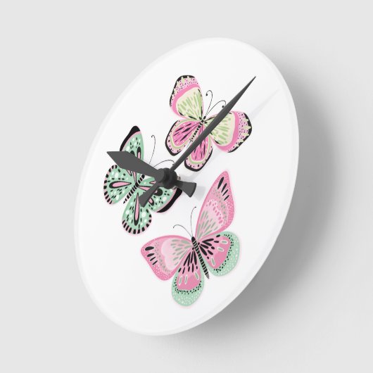 夏の蝶 ラウンド壁時計 (傾斜)