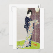夏の衣装を着た女の子、橋口五葉 ポストカード (正面/裏面)