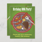 夏の裏庭BBQのパーティの招待状 招待状 (正面/裏面)