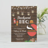 夏の裏庭BBQの男女共学のベビーシャワーの招待状 招待状 (スタンド正面)
