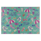 夏の要素が付いている美しいパターン カッティングボード (正面)