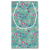 夏の要素が付いている美しいパターン スモールペーパーバッグ (裏面)