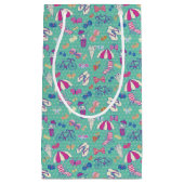 夏の要素が付いている美しいパターン スモールペーパーバッグ (正面)