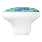 夏の要素が付いている美しいパターン セラミックノブ (側面)