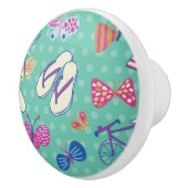 夏の要素が付いている美しいパターン セラミックノブ (右)