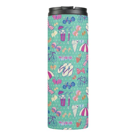 夏の要素が付いている美しいパターン タンブラー (裏面)