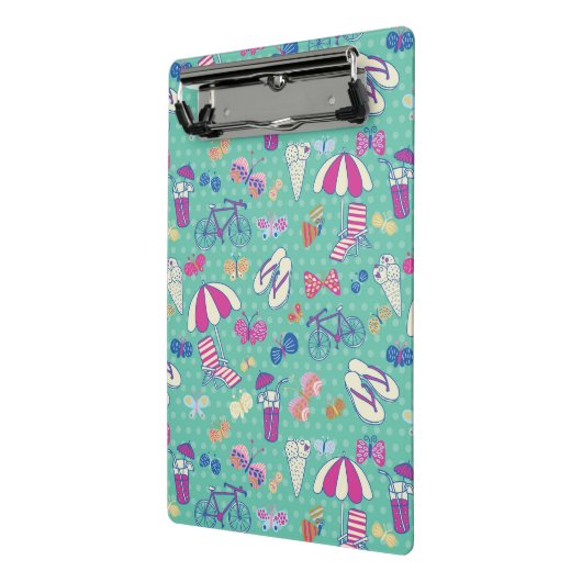 夏の要素が付いている美しいパターン ミニクリップボード (アングル2)