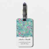 夏の要素が付いている美しいパターン ラゲッジタグ (裏面縦)