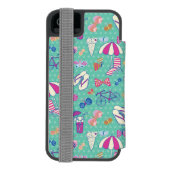 夏の要素が付いている美しいパターン INCIPIO iPhoneウォレットケース (フォリオ裏面)