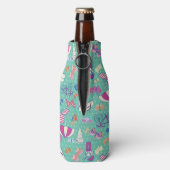 夏の要素を持つ美しいパターン ボトルクーラー (ボトル裏面)