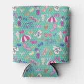 夏の要素を持つ美しいパターン 缶クーラー (正面)