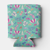 夏の要素を持つ美しいパターン 缶クーラー (裏面)