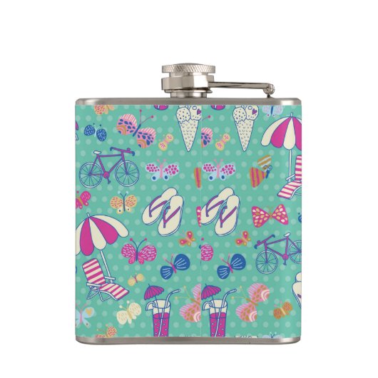 夏の要素を持つ美しい柄 フラスク (裏面)