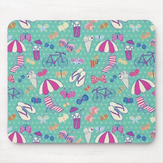 夏の要素を持つ美しい柄 マウスパッド (正面)