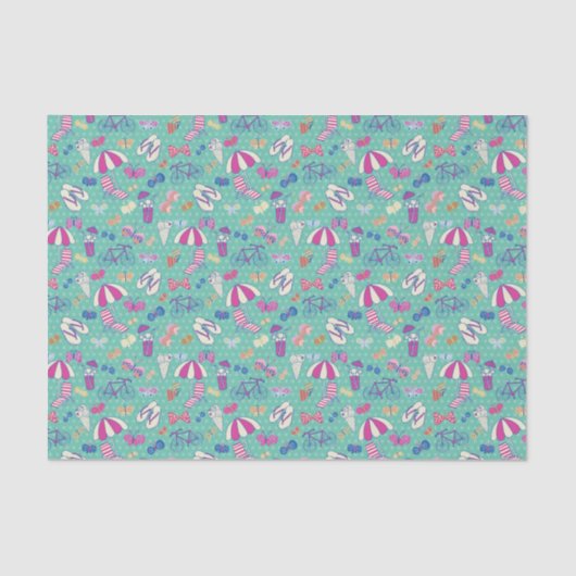 夏の要素を持つ美しい柄 薄葉紙 (正面)