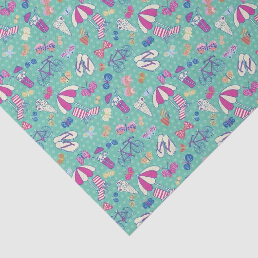 夏の要素を持つ美しい柄 薄葉紙 (詳細)