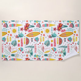 夏の要素リラックスが楽しい ビーチタオル