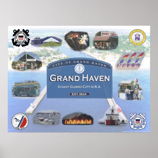 夏の観光スポット – ミシガン州グランドヘブン ポスター (正面)