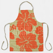 夏の言葉カクテルとハイビスカス エプロン (正面)