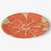 夏の言葉カクテルとハイビスカス ペーパープレート (アングル)