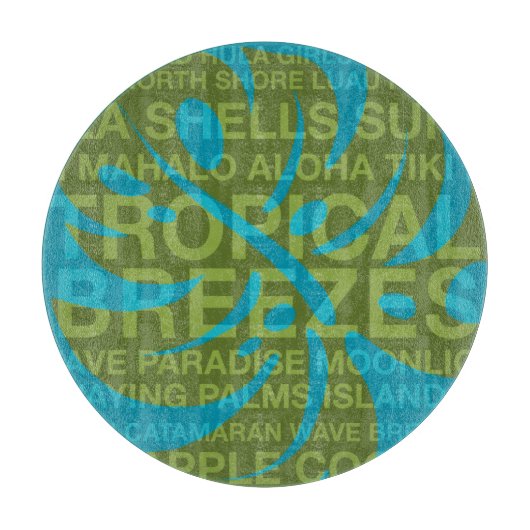 夏の言葉トロピカルとモンステラのカッティングボード カッティングボード (正面)