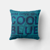 夏の言葉プールサイドとパームツリーピロー クッション (裏面)