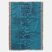 夏の言葉プールサイドとパームツリーブランケット スローブランケット (正面縦)