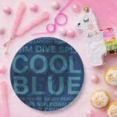 夏の言葉プールサイドとパームツリー ペーパープレート (パーティー)