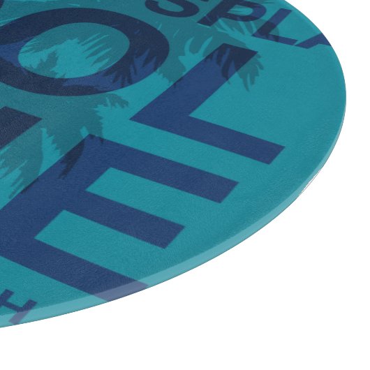 夏の言葉プールサイドとヤシの木の切断ボード カッティングボード (角)