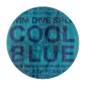 夏の言葉プールサイドとヤシの木の切断ボード カッティングボード (正面)