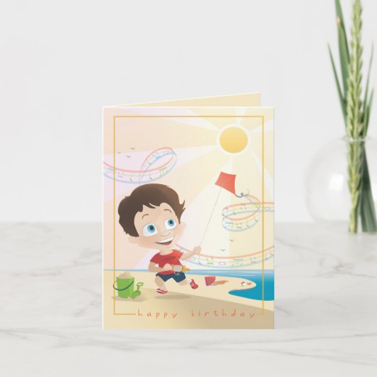 夏の誕生日の挨拶。 2/12. カード (正面)