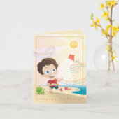 夏の誕生日の挨拶。 2/12. カード (黄色い花)