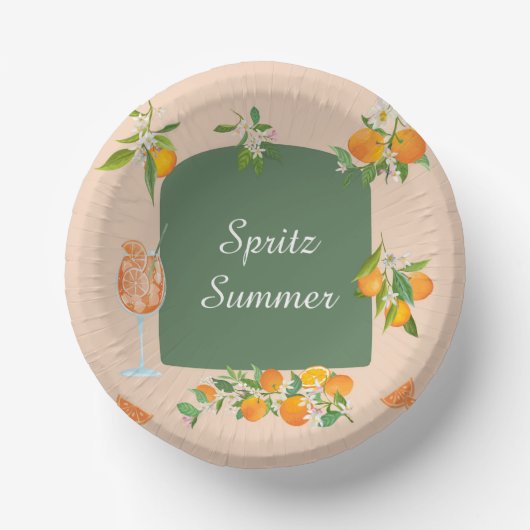 夏の誕生日を祝うSpritz ペーパーボウル (正面)