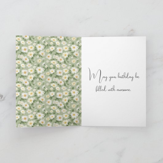 夏の誕生日デイジー カード (内部)