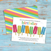 夏の誕生日パーティーかわいいポピクル 招待状