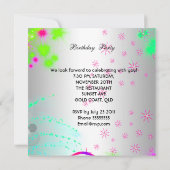 夏の誕生日パーティーカクテルカラフルカクテル 招待状 (裏面)