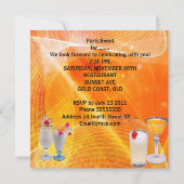 夏の誕生日パーティーカクテルトロピカル 招待状 (裏面)