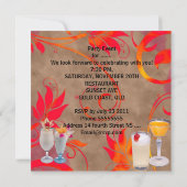 夏の誕生日パーティーカクテルトロピカル 招待状 (裏面)