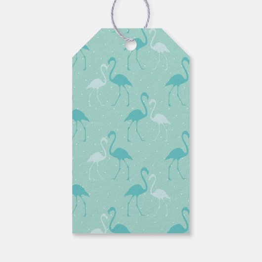 夏の誕生日パーティーピンクターコイズありがとう ギフトタグ (裏面)