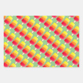 夏の誕生日フルーツアイスポッポップ・アートのシクルスイカ ラッピングペーパーシート (正面3)