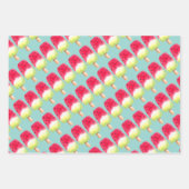 夏の誕生日フルーツアイスポッポップ・アートのシクルスイカ ラッピングペーパーシート (正面)